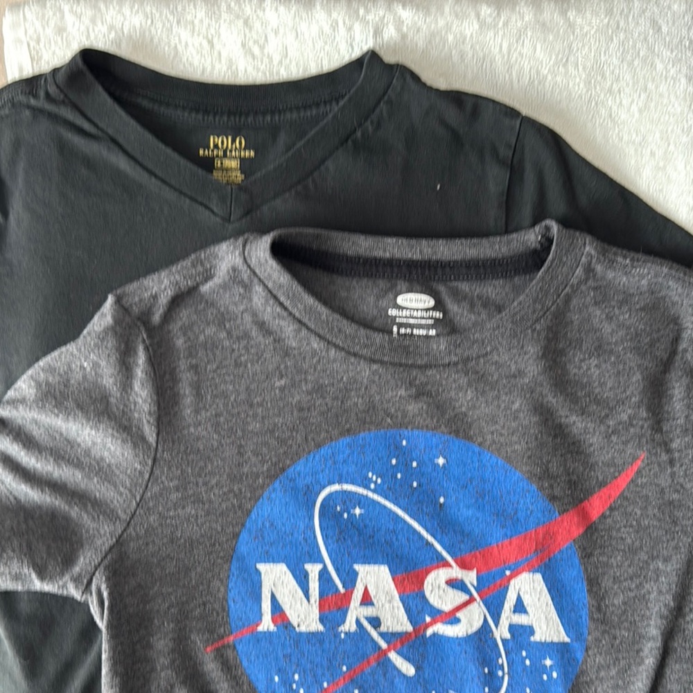 NASA Graphic Tee and Polo Ralph Lauren Black Tee